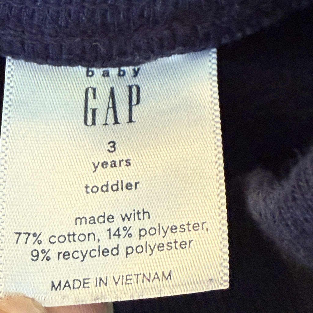 Boys GAP Sweatpants & Joggers 3T Navy White Logo - Picture 4 of 6